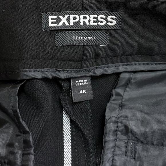 Express Columnist Pants Women's 4 Black Windowpane Plaid Casual Career Trousers - Picture 5 of 8